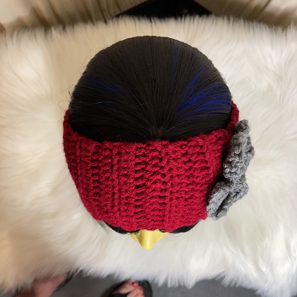 KNITTED FLORAL HEADBAND- OSFM HOMEMADE! - Picture 3 of 8